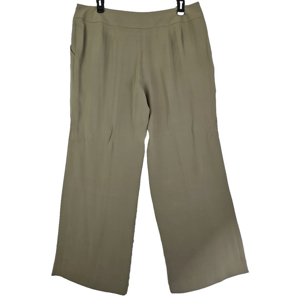 Alfani ~Woman Plus Size 18W~ Cement 100% Pure Silk Wide-Leg Pants NWT $89.00 - Picture 3 of 12